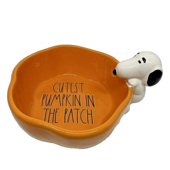 Rae Dunn Snoopy Peanuts Cutest Pumpkin In The Patch Bowl Halloween Fall Orange - Picture 1 of 4